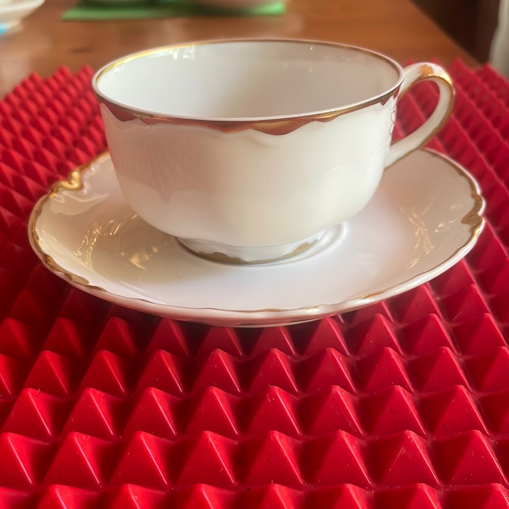 NICE ANTIQUE HAVILAND LIMOGES TEACUP AND SAUCER